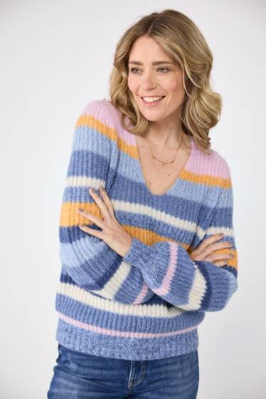 Lieblingsstück Multicolour-Ringel-Pulli Kostenloser Versand international