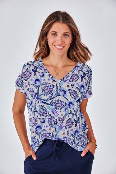 Lieblingsstück Kurzarm Sommer-Shirt mit Print Schlussverkauf