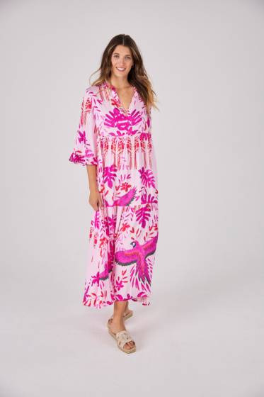 Lieblingsstück 3/4 Arm Kleid mit floralem Print Großer Ausverkauf