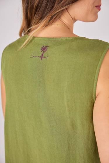 Lieblingsstück Ärmelloses Leinenkleid mit Falte Saisonschlussverkauf