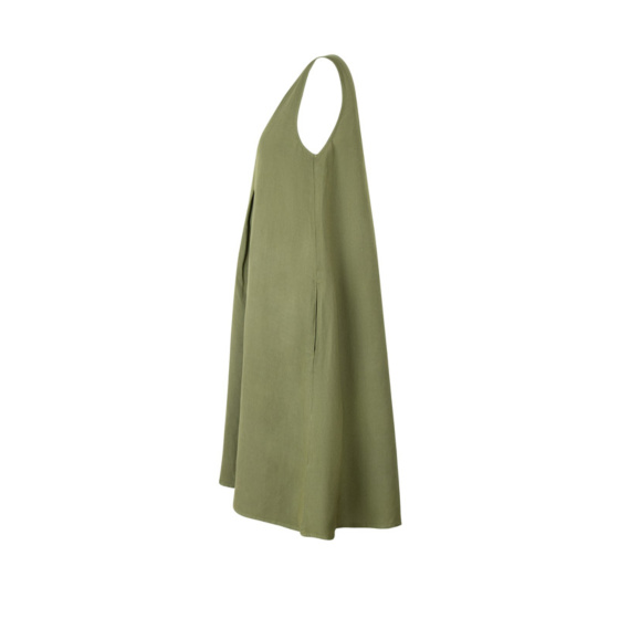 Lieblingsstück Ärmelloses Leinenkleid mit Falte Saisonschlussverkauf