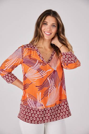 Lieblingsstück 3/4 Arm-Bluse mit Bordüre Cyber Monday