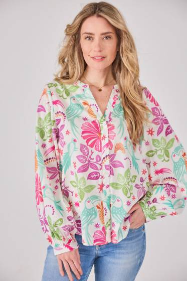 Lieblingsstück Bluse mit Puffärmel und Paradise Print Osterangebot
