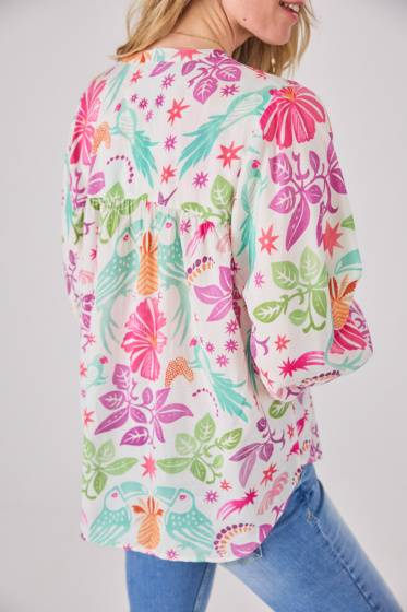 Lieblingsstück Bluse mit Puffärmel und Paradise Print Osterangebot