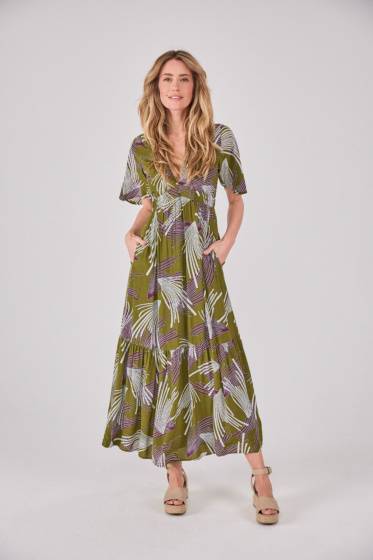 Lieblingsstück Maxikleid mit Gummizug und Print Lagerräumung