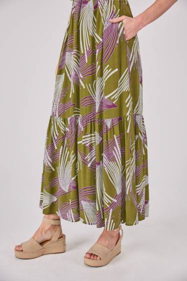 Lieblingsstück Maxikleid mit Gummizug und Print Lagerräumung