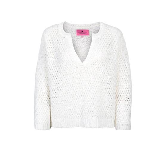 Lieblingsstück Lochstrick Pullover mit V-Ausschnitt Neueste Mode