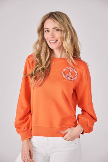 Lieblingsstück Sweatshirt mit Peace Stickerei Sonderangebote