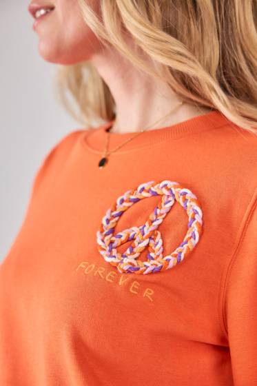 Lieblingsstück Sweatshirt mit Peace Stickerei Sonderangebote