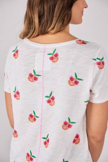 Lieblingsstück T-Shirt mit Allover Pfirsichmotiv Riesige Ersparnisse