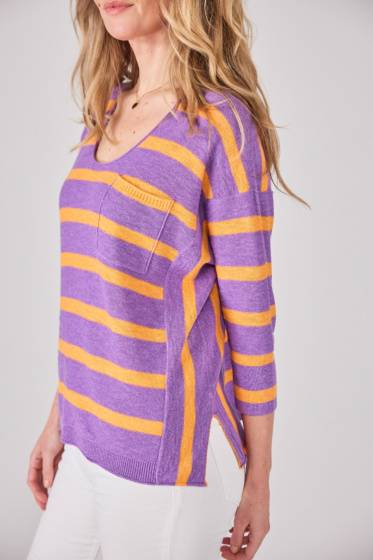 Lieblingsstück Pullover Brusttasche und Streifen Bis zu 60% Rabatt