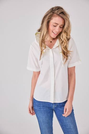 Lieblingsstück Durchgeknöpfte Bluse mit Kapuze Super Rabatt