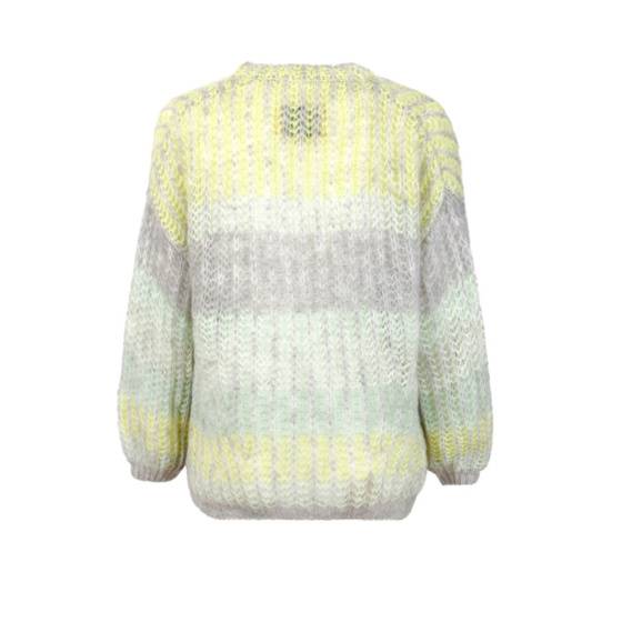 Lieblingsstück Strickjacke mit Stehkragen und Streifen Riesige Rabatte