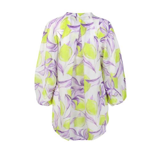 Lieblingsstück Bluse mit Stehkragen und Lemon Print Speichern exportieren