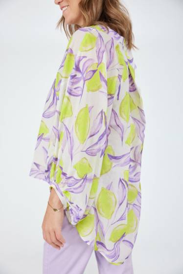 Lieblingsstück Bluse mit Stehkragen und Lemon Print Speichern exportieren