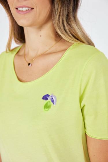 Lieblingsstück Kurzarm T-Shirt mit kleinem Zitronenmotiv 50% Rabatt für begrenzte Zeit
