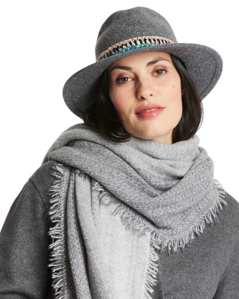 Loevenich Damen Woll-Fedora - Anthrazit meliert zollfrei