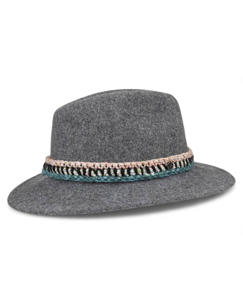Loevenich Damen Woll-Fedora - Anthrazit meliert zollfrei