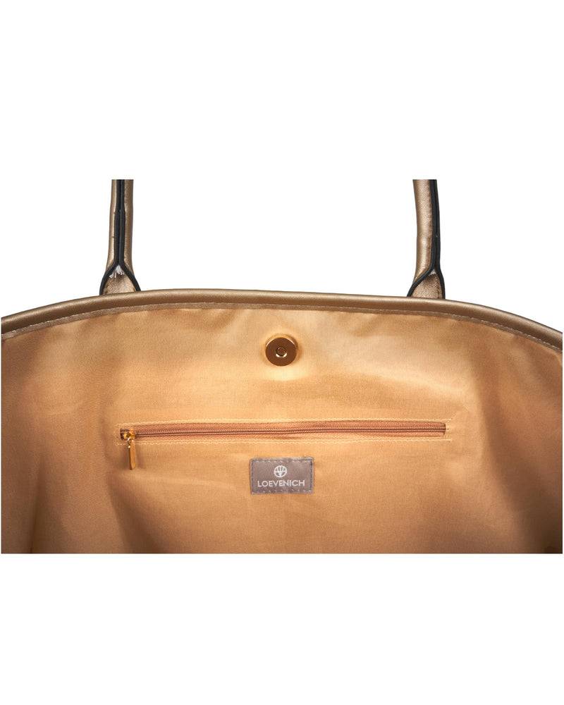 Loevenich Set: gehäkelter Strohhut plus Tasche-Gold Rabatte dieses Monats