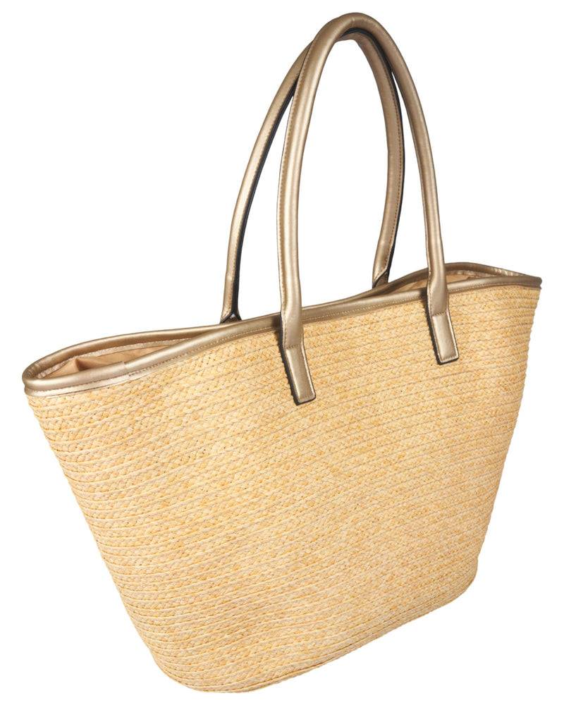 Loevenich Set: gehäkelter Strohhut plus Tasche-Gold Rabatte dieses Monats