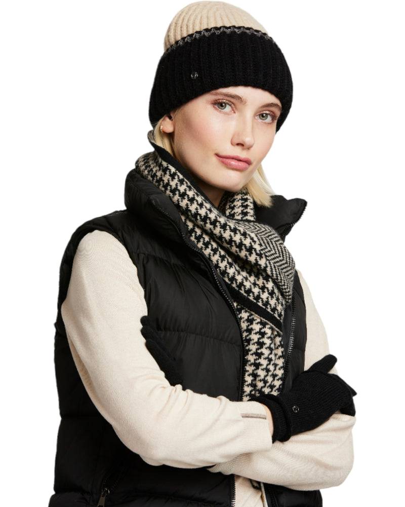 Loevenich SET Strickmütze + Schal - Beige-Schwarz Online
