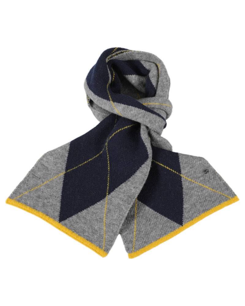Loevenich SET Strickmütze + Rautenschal - Flanell meliert-Multi Marine Schlussverkauf