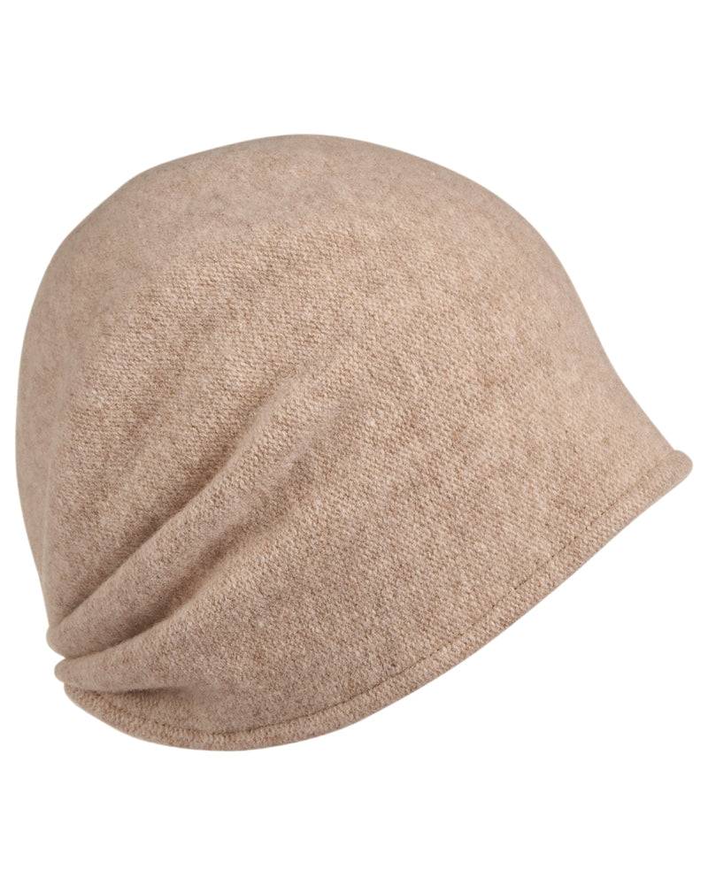 Loevenich Woll-Beanie, hinten gerafft in Beige melange Limitierter Zeitrabatt