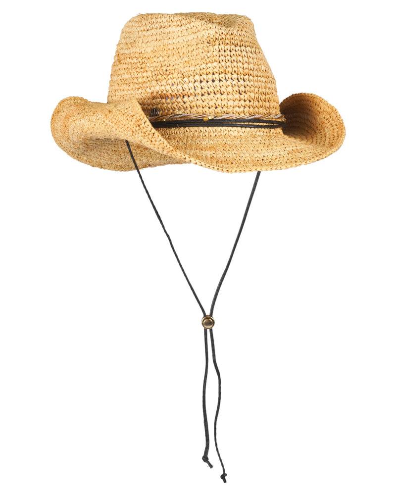 Loevenich Loevenich Cowboyhut - Leichter Naturfarbener Raffia-Strohhut mit formbarem Rand Riesige Ersparnisse