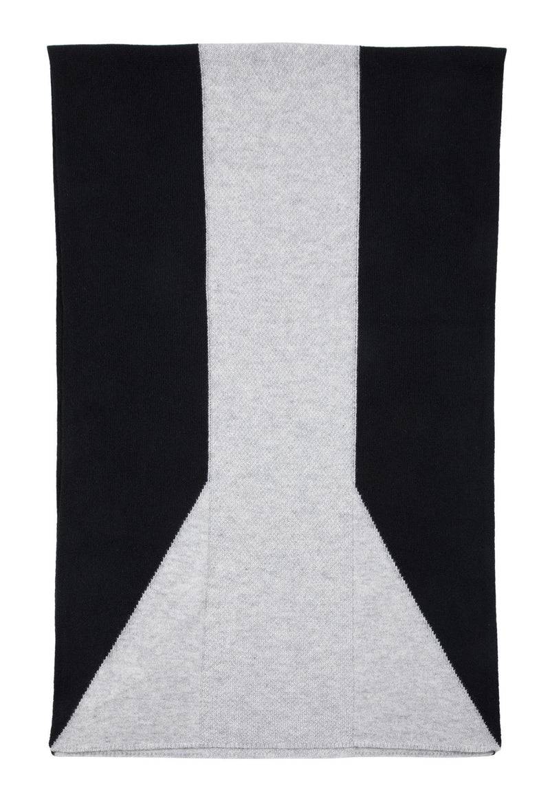 Loevenich Kaschmir-Mütze + Schal mit geometrischem Muster - Schwarz Neueste Stile