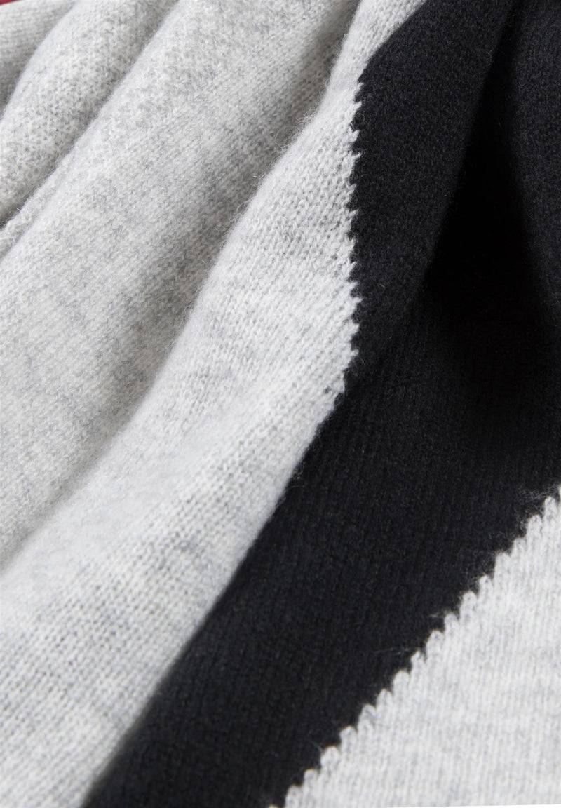Loevenich Kaschmir-Mütze + Schal mit geometrischem Muster - Schwarz Neueste Stile