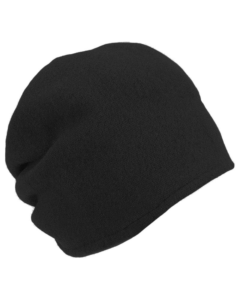 Loevenich Woll-Beanie, hinten gerafft in uni Schwarz Letzter Tag