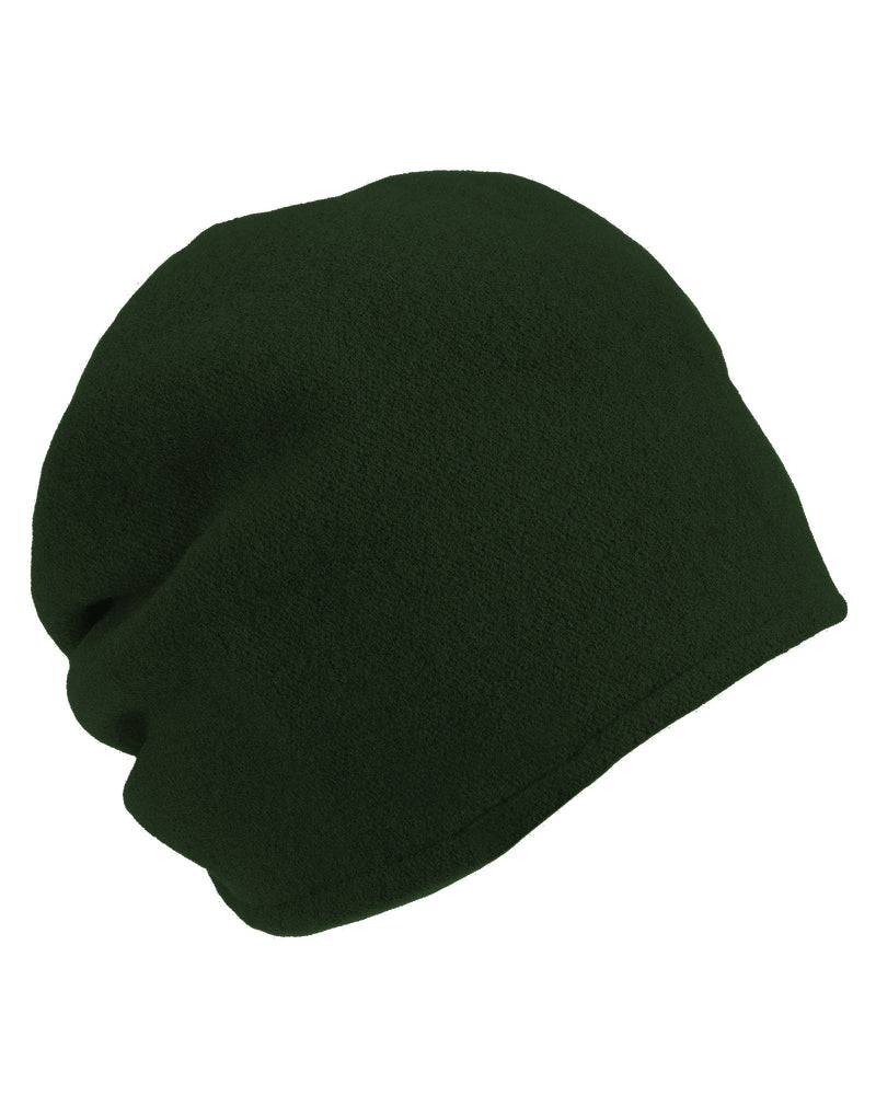 Loevenich Woll-Beanie, hinten gerafft in uni Waldgrün Nur für heute
