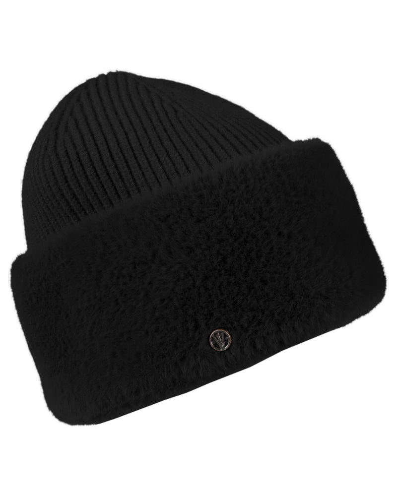 Loevenich Fake Angora Mütze - Schwarz Riesige Rabatte