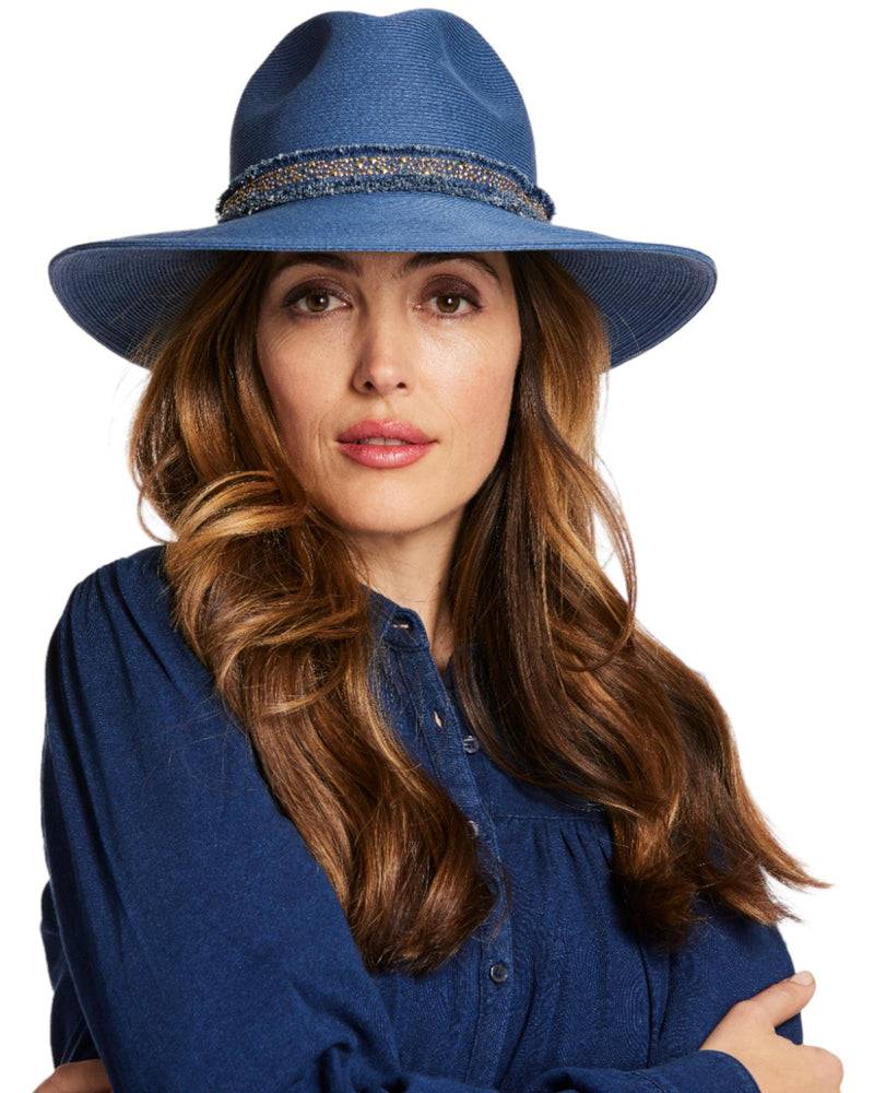 Loevenich großer Fedora mit Glitzersteinchen-Indigo Angebote