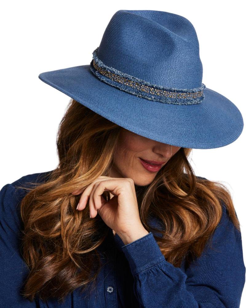 Loevenich großer Fedora mit Glitzersteinchen-Indigo Angebote