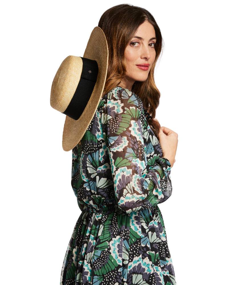 Loevenich Matelot-Strohhut mit Kette-Natur-Schwarz Günstig kaufen