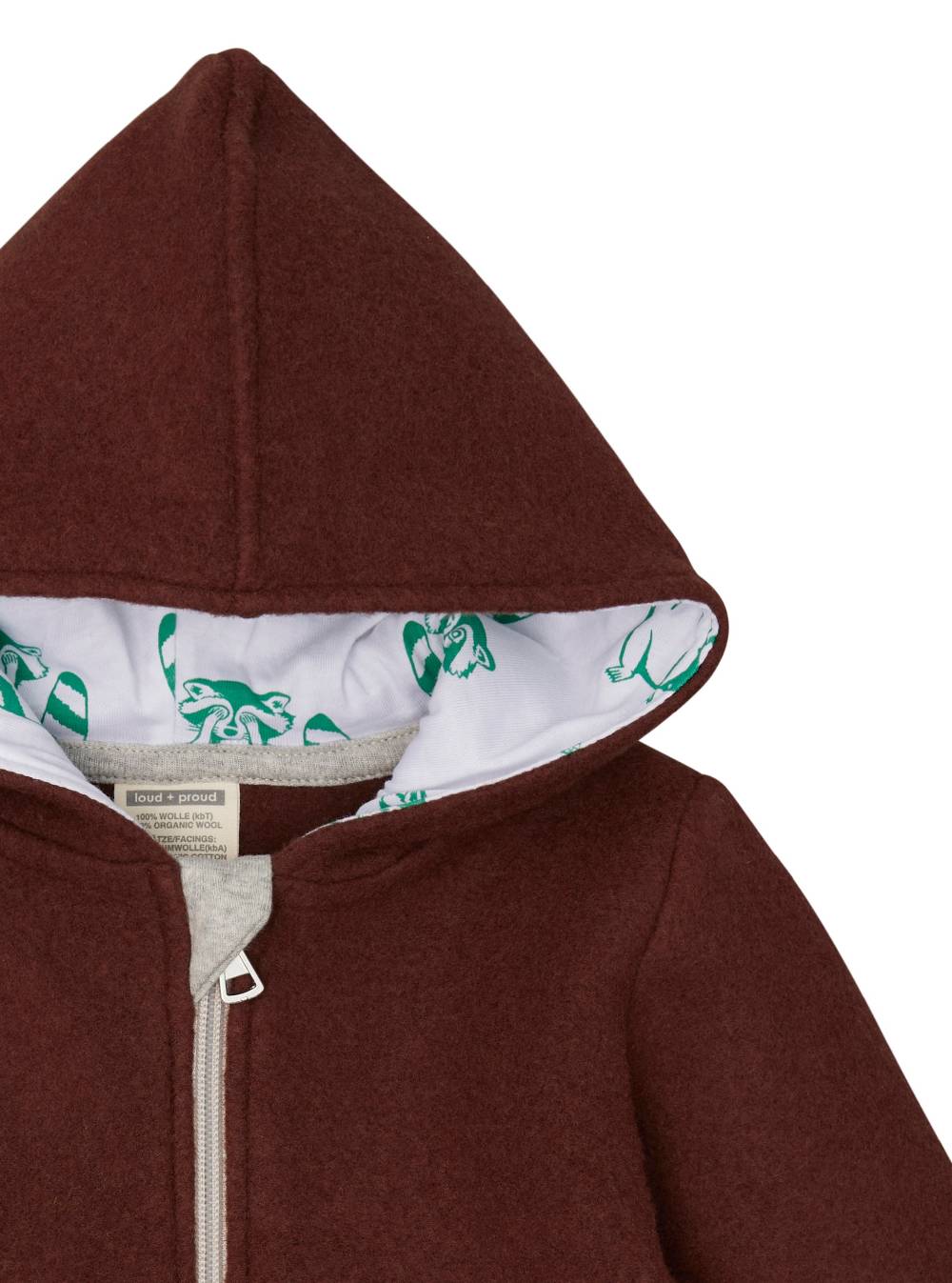 Loud Proud Wollfleece-Jacke mit Kapuze Im Verkauf