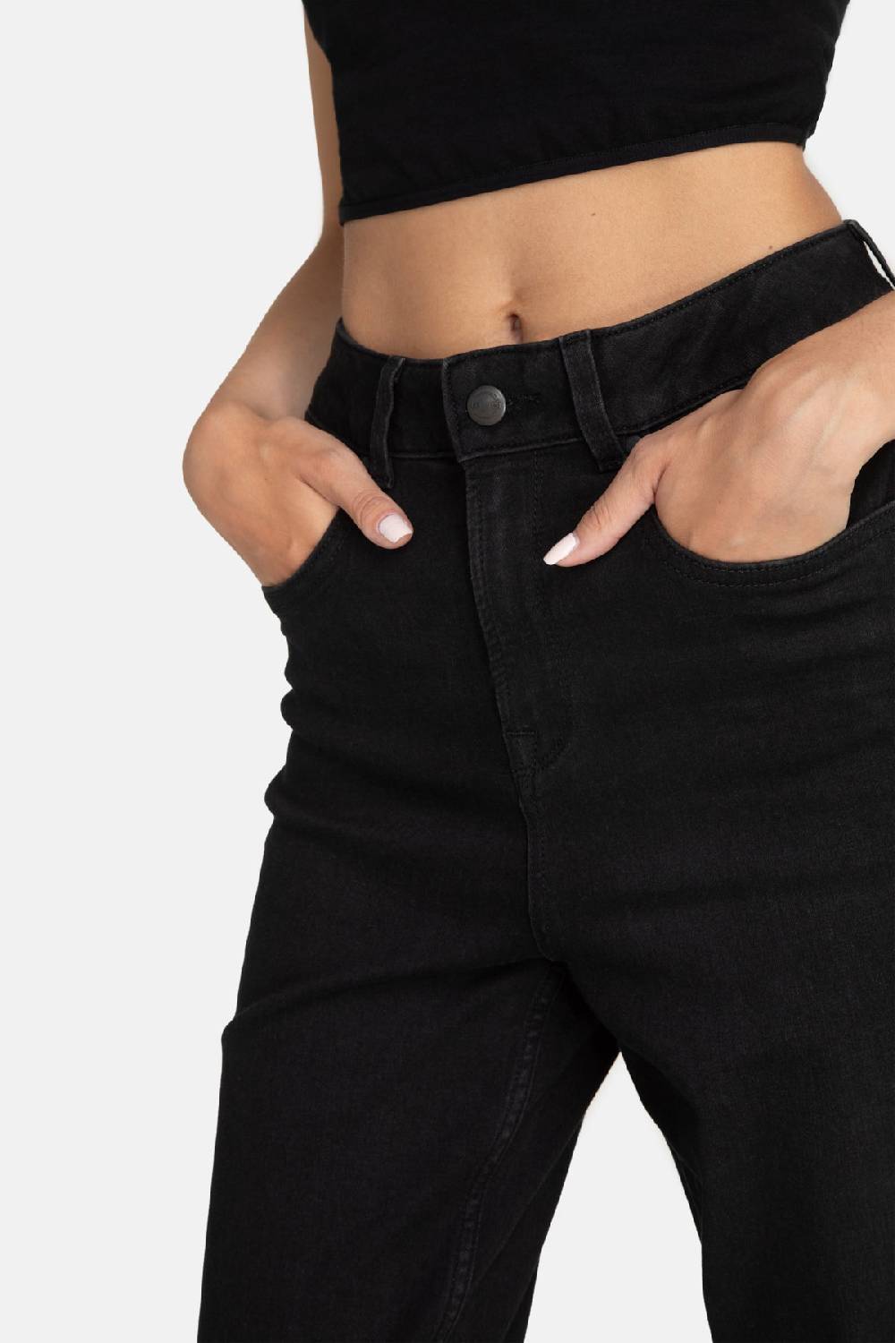 Lovjoi Mom Jeans CARPINE Used Black Top Angebot