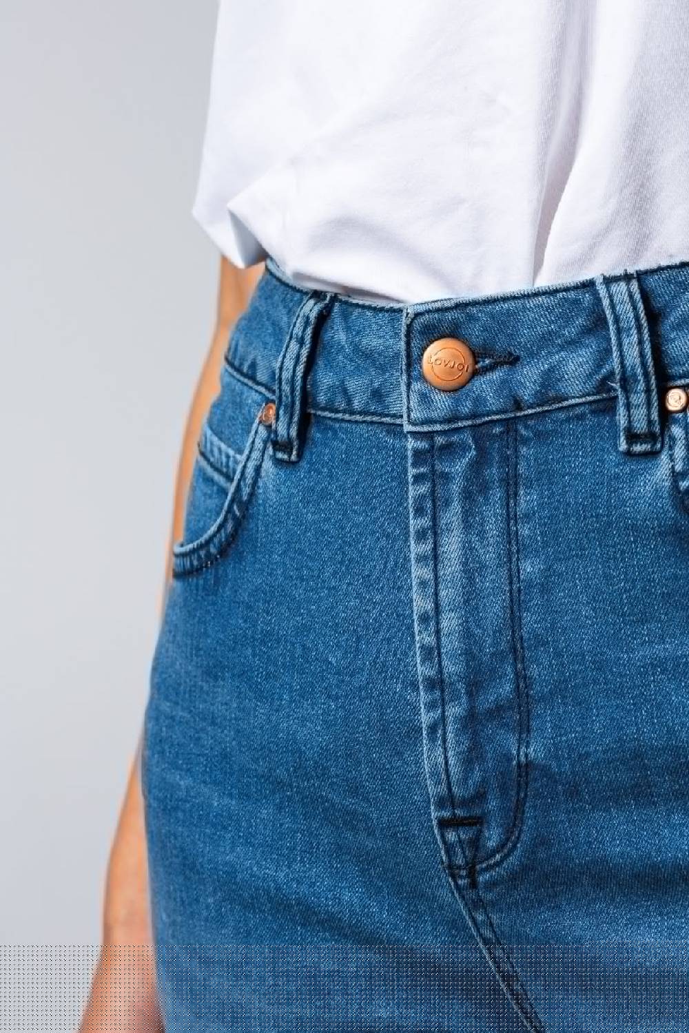 Lovjoi Mom Jeans CARPINE Blue Denim Online Outlet