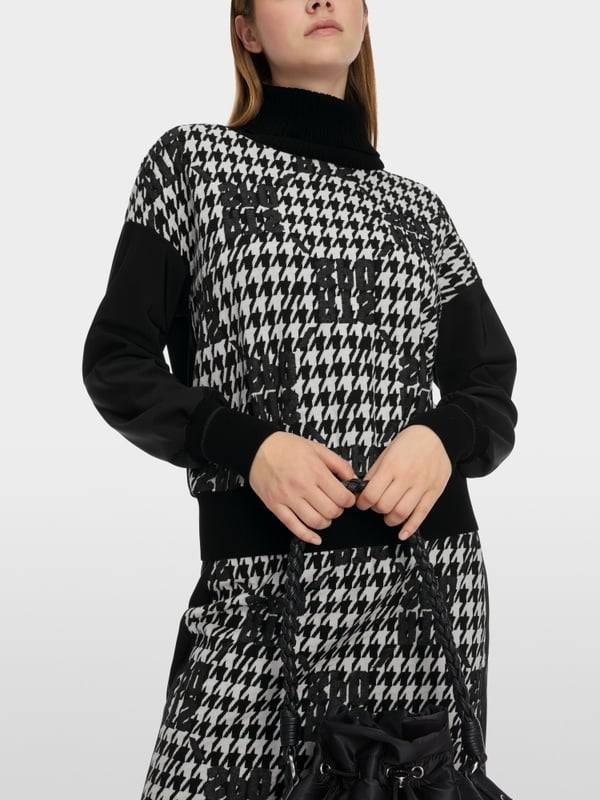 Marc Cain Chickcheck-Sweater Knitted in Germany Black Friday Preise