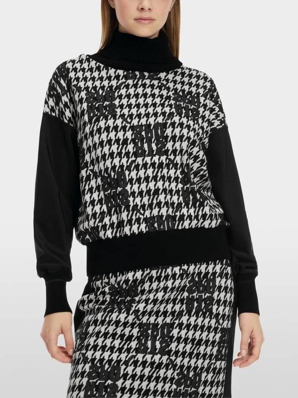 Marc Cain Chickcheck-Sweater Knitted in Germany Black Friday Preise