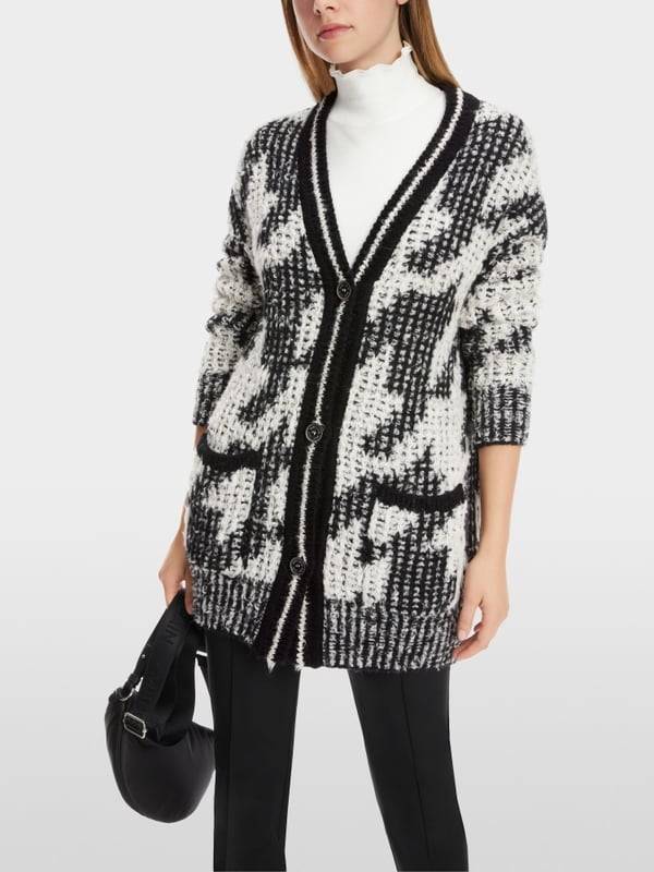 Marc Cain Chickcheck-Cardigan Knitted in Germany Hotsell