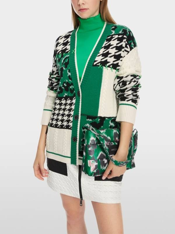Marc Cain Muster-Mix-Cardigan aus Wolle Blitzangebot