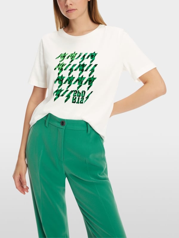 Marc Cain T-Shirt mit platziertem Chickcheck Neueste Stile