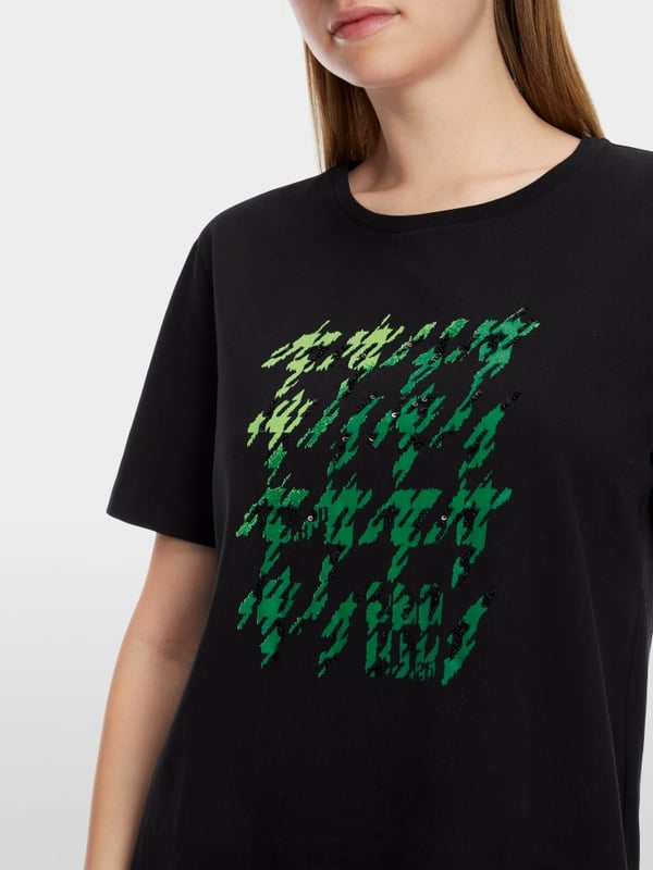 Marc Cain T-Shirt mit platziertem Chickcheck Letzte 2 Tage