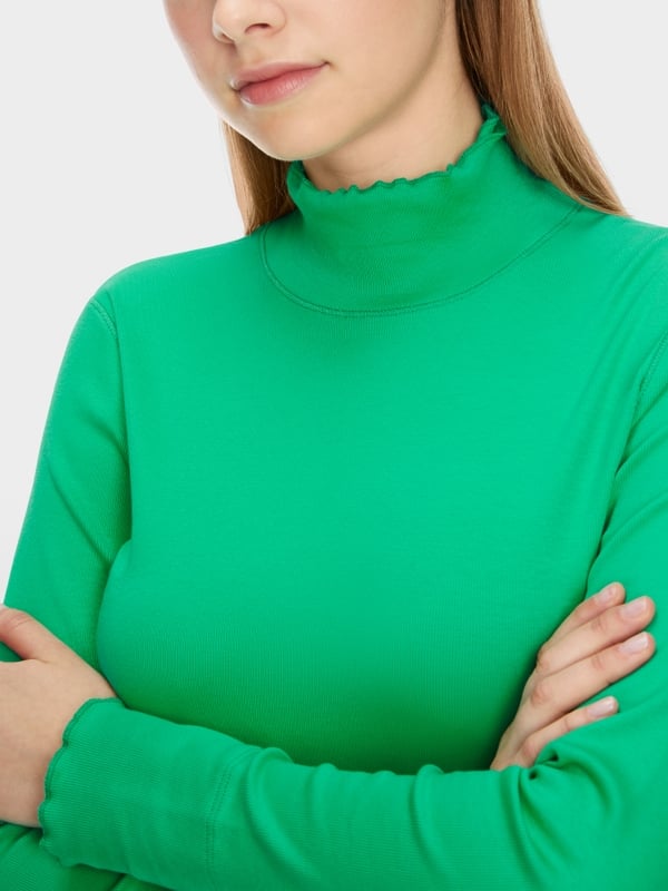 Marc Cain T-Shirt mit offenkantigem Mock-Neck Nur für heute