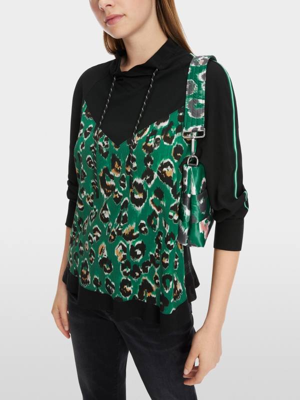 Marc Cain Bluse mit Greo-Print 50% Rabatt mit kostenlosem Versand
