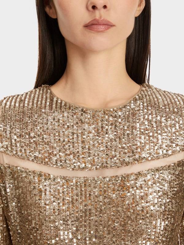 Marc Cain Langes Pailletten-Kleid Online Shopping