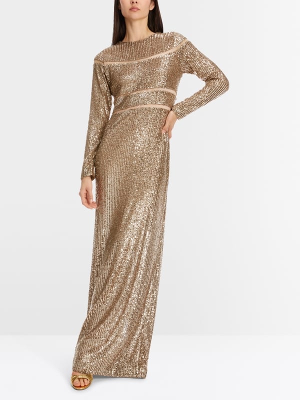 Marc Cain Langes Pailletten-Kleid Online Shopping