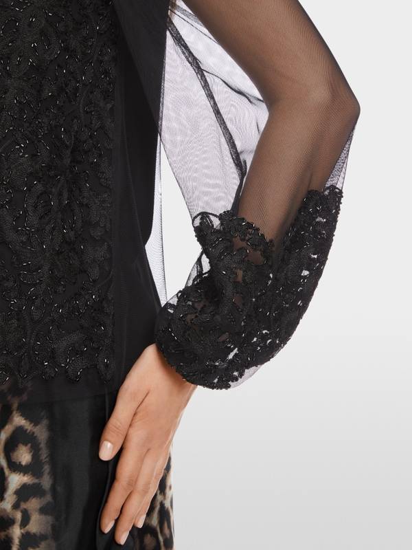 Marc Cain Spitzen-Bluse mit Perlen-Stickerei Muttertagsangebot